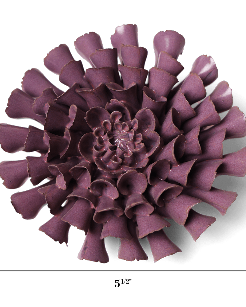 Japan Ceramic Flower Lilac Pom Pom Dahlia - Chive UK Wholesale