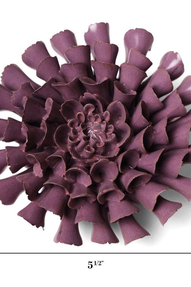 Japan Ceramic Flower Lilac Pom Pom Dahlia - Chive UK Wholesale