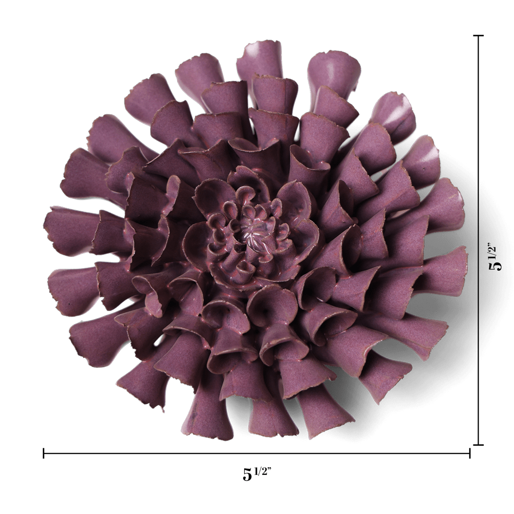 Japan Ceramic Flower Lilac Pom Pom Dahlia - Chive UK Wholesale