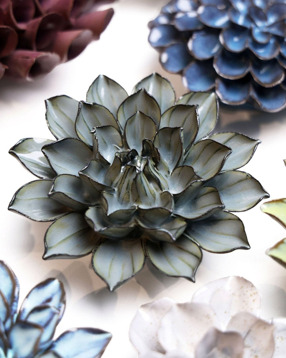 Japan Ceramic Flower Aqua Black Daisy - Chive UK Wholesale