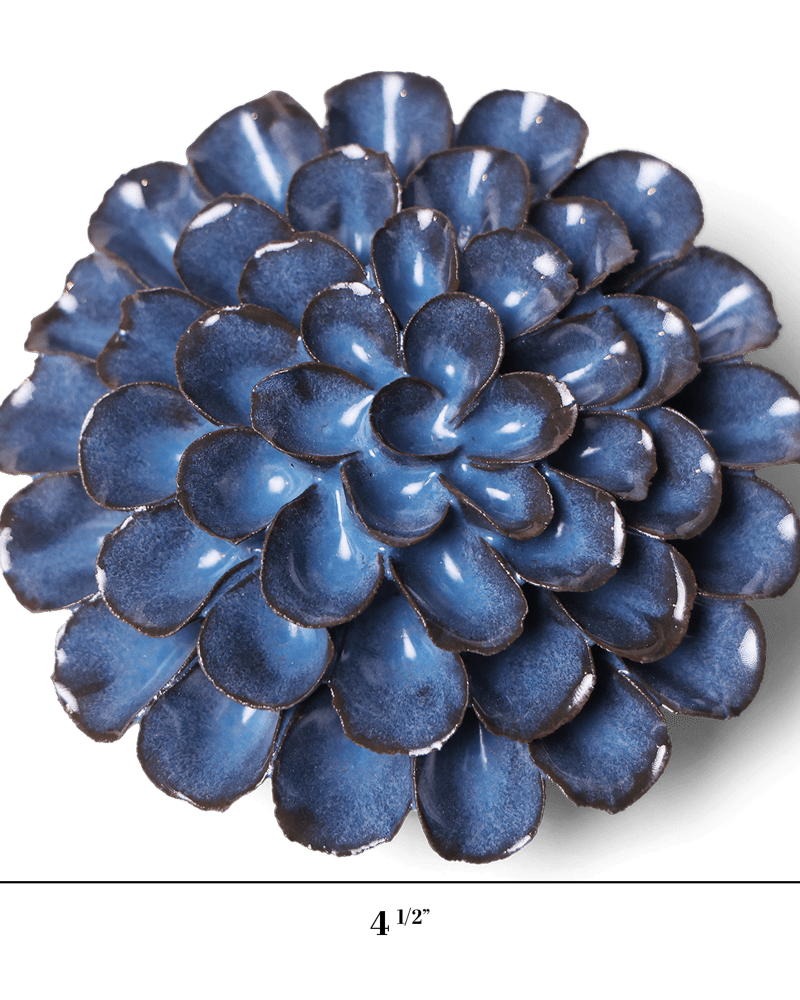 Japan Ceramic Flower Blue Grey Pom Pom Dahlia - Chive UK Wholesale