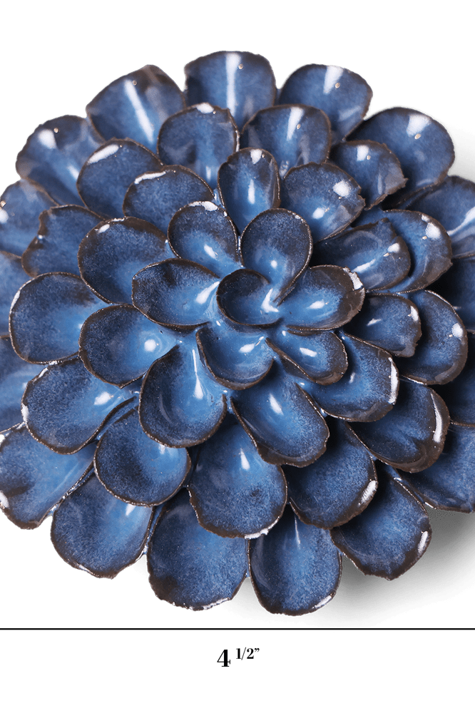 Japan Ceramic Flower Blue Grey Pom Pom Dahlia - Chive UK Wholesale