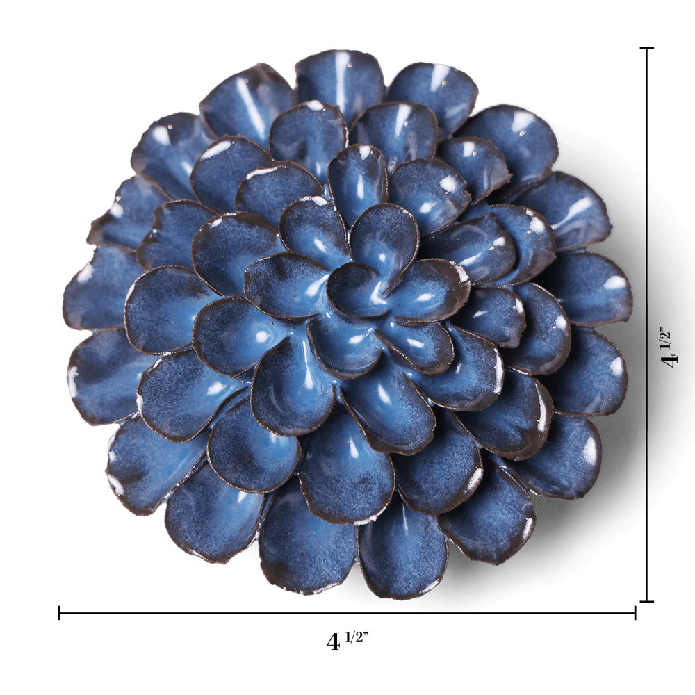 Japan Ceramic Flower Blue Grey Pom Pom Dahlia - Chive UK Wholesale