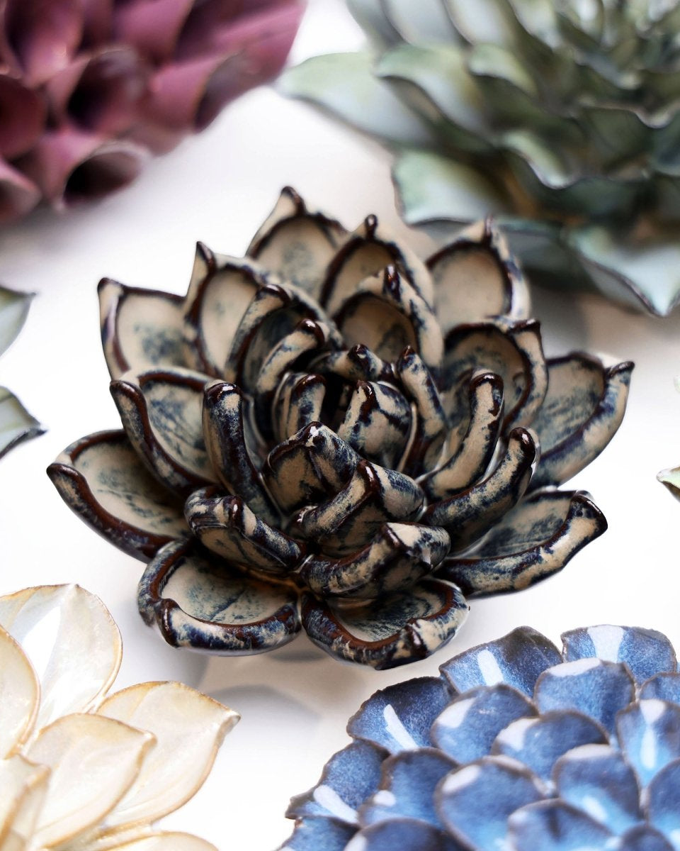 Japan Ceramic Flower Cream Succulent - Chive UK Wholesale