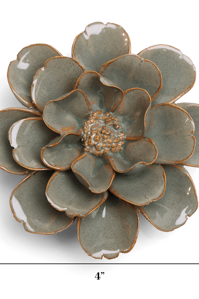 Japan Ceramic Flower Green Grey Hibiscus - Chive UK Wholesale