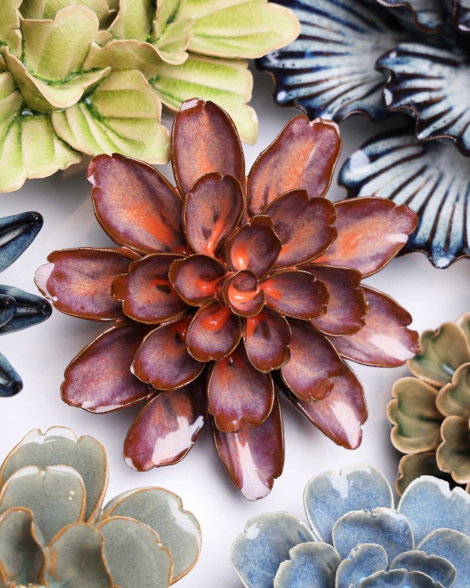Japan Ceramic Flower Rust Daisy - Chive UK Wholesale