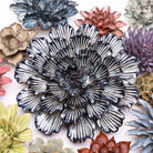 Japan Ceramic Flower Blue Dinner Plate Dahlia - Chive UK Wholesale