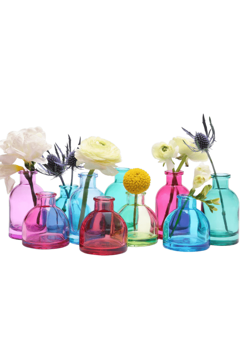 Loft Glass Bud Vase Jewel Tone 10pc Kits - Chive UK Wholesale