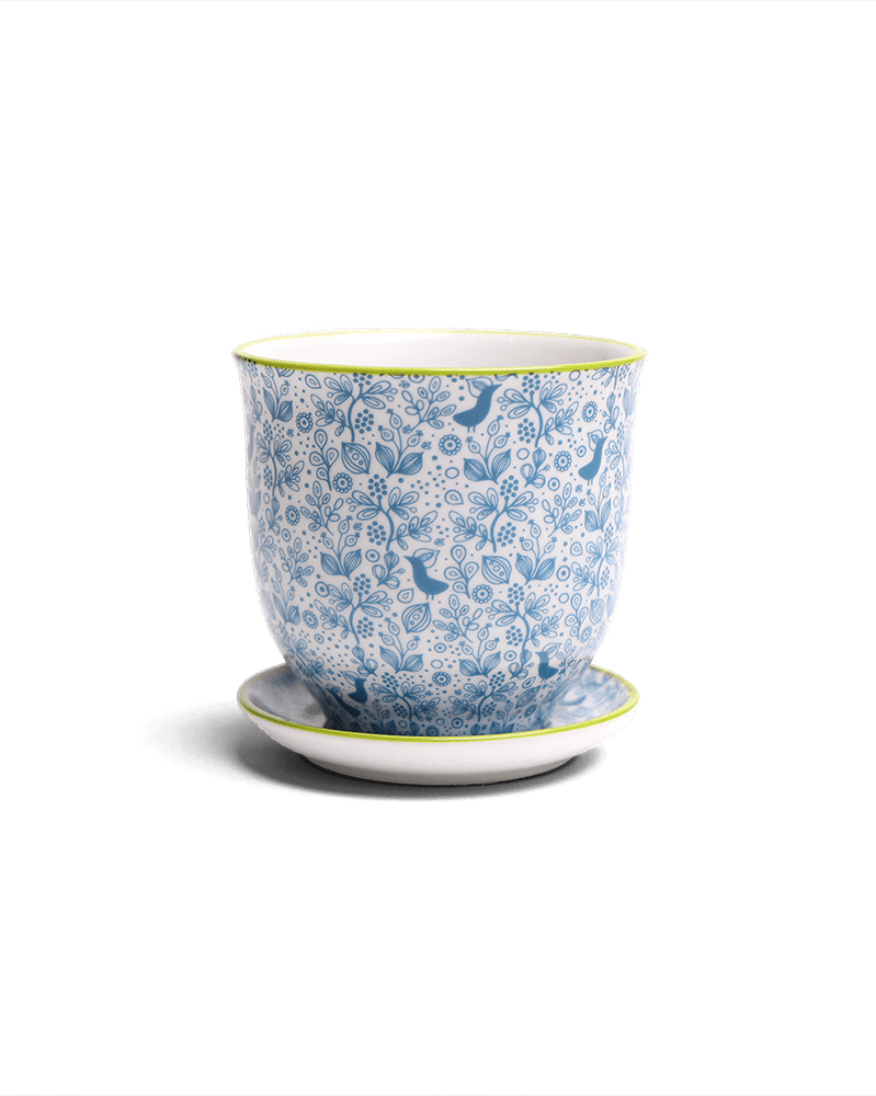 Liberte Porcelain Pot And Saucer Set With Drainage - Chive UK Wholesale