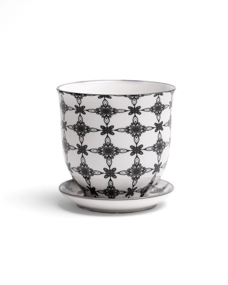 Liberte Porcelain Pot And Saucer Set With Drainage - Chive UK Wholesale
