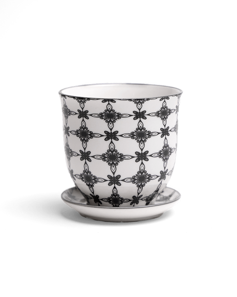 Liberte Porcelain Pot And Saucer Set With Drainage - Chive UK Wholesale