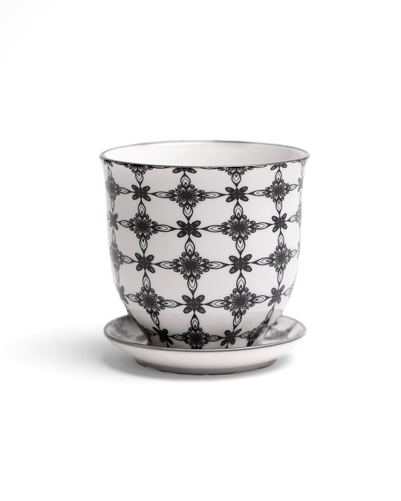 Liberte Porcelain Pot And Saucer Set With Drainage - Chive UK Wholesale