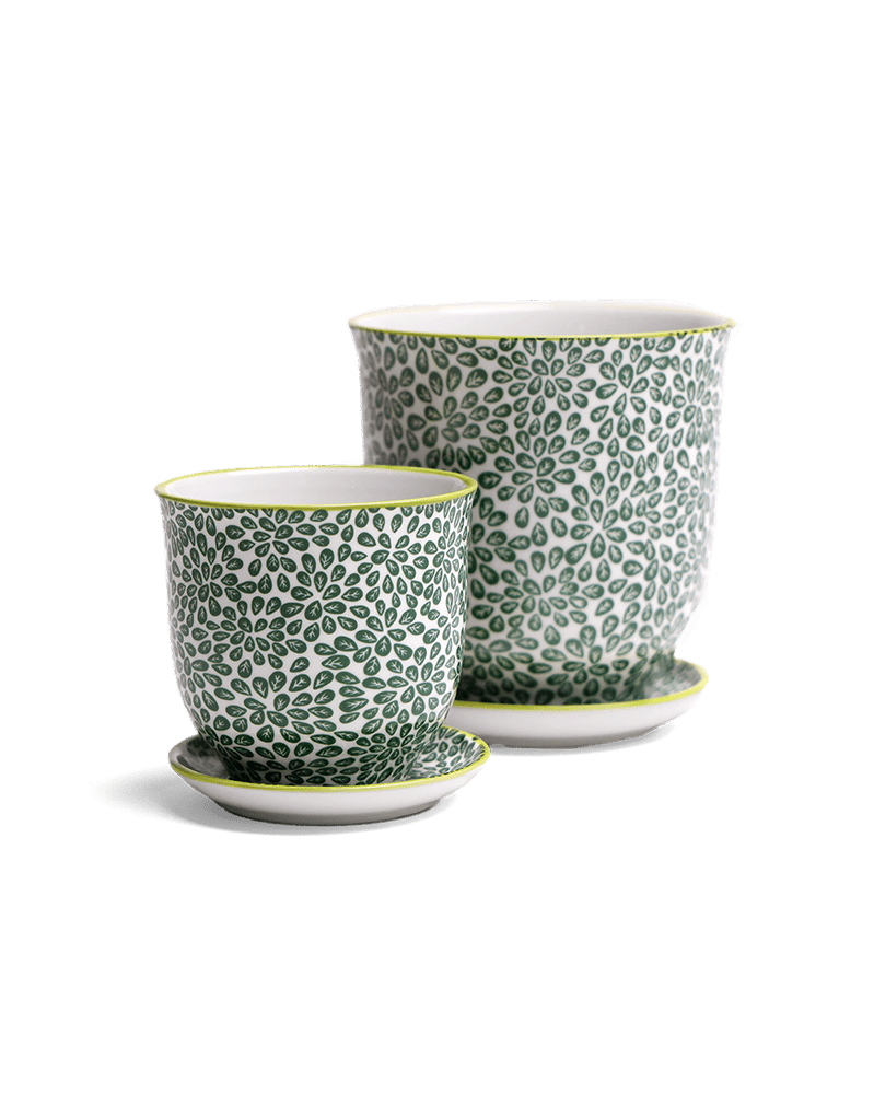 Liberte Porcelain Pot And Saucer Set With Drainage - Chive UK Wholesale