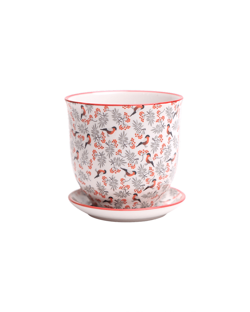 Liberte Porcelain Pot And Saucer Set With Drainage - Chive UK Wholesale
