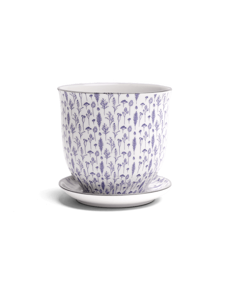 Liberte Porcelain Pot And Saucer Set With Drainage - Chive UK Wholesale