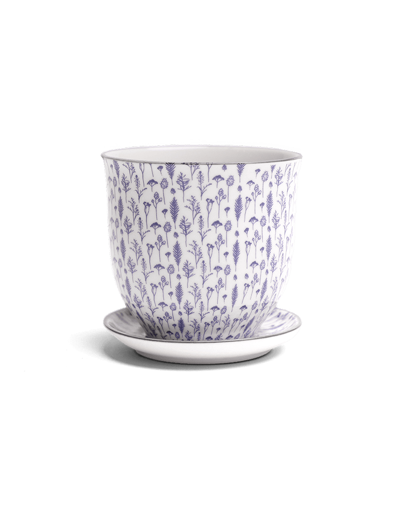 Liberte Porcelain Pot And Saucer Set With Drainage - Chive UK Wholesale