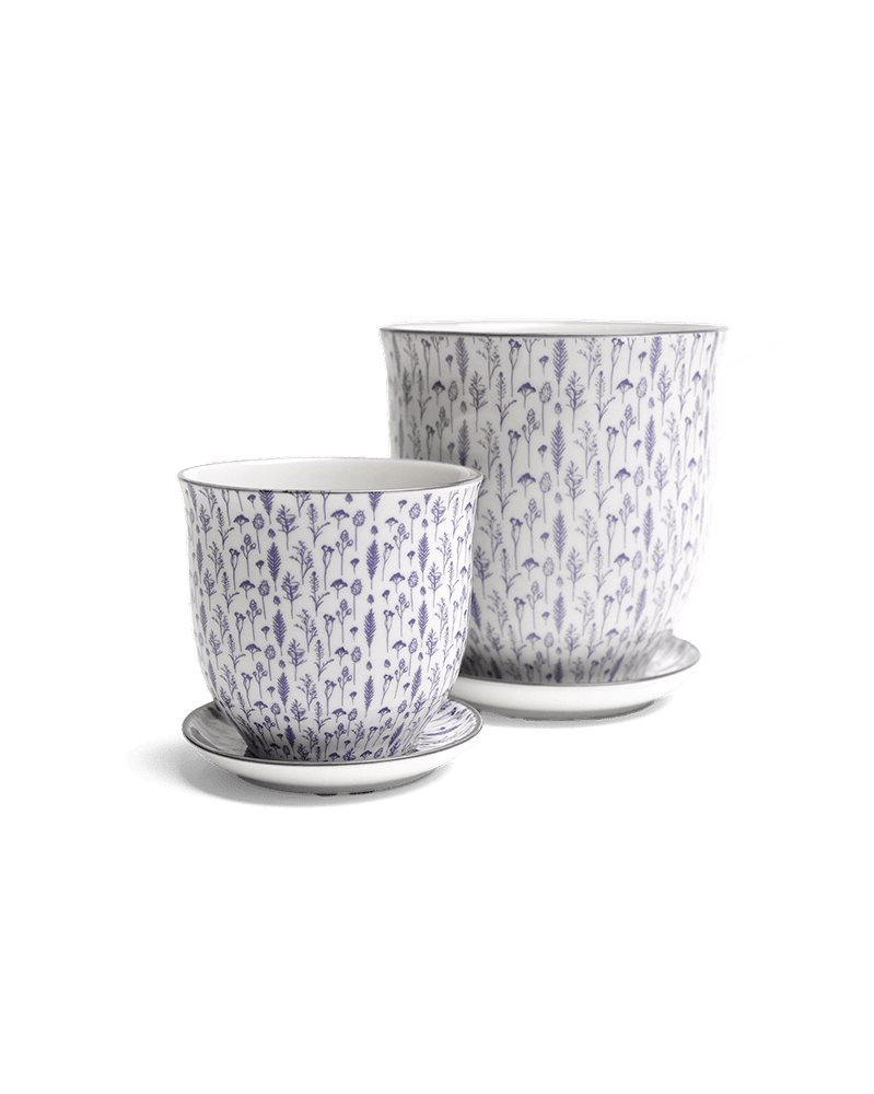 Liberte Porcelain Pot And Saucer Set With Drainage - Chive UK Wholesale