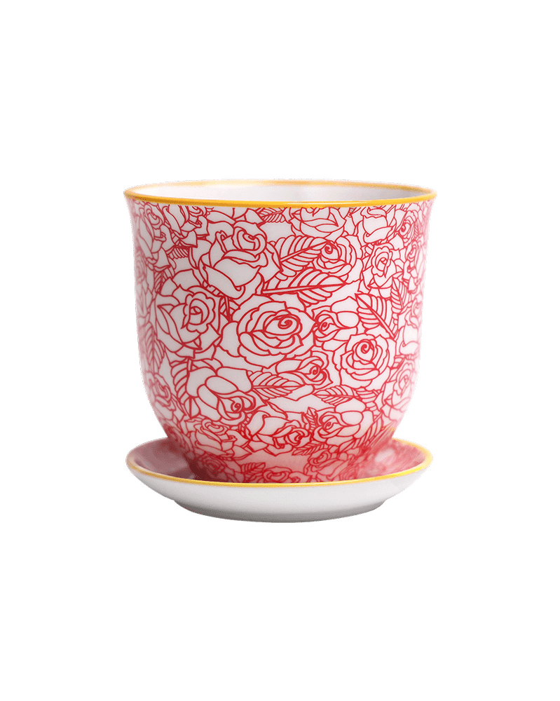 Liberte Porcelain Pot And Saucer Set With Drainage - Chive UK Wholesale