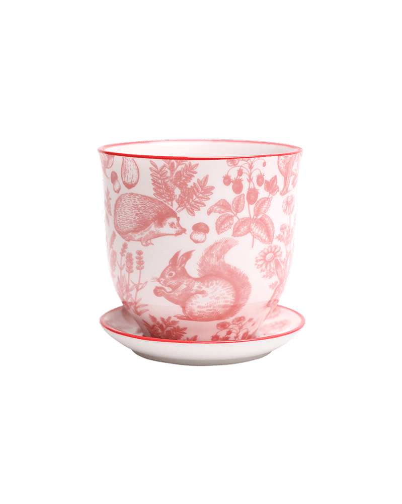 Liberte Porcelain Pot And Saucer Set With Drainage - Chive UK Wholesale