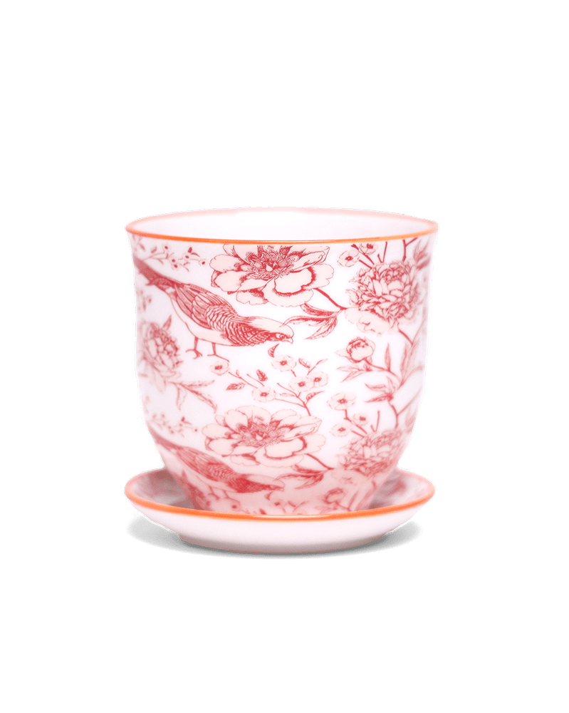 Liberte 5 Porcelain Pot And Saucer With Drainage - Chive UK Wholesale