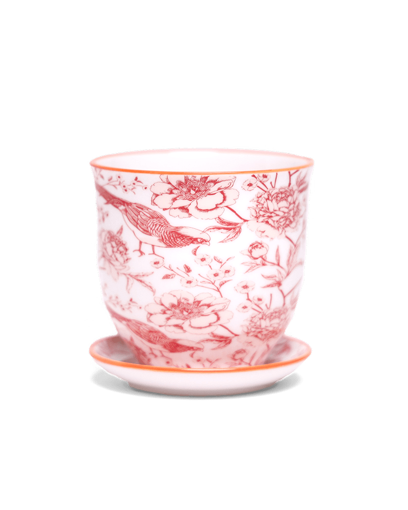 Liberte 5 Porcelain Pot And Saucer With Drainage - Chive UK Wholesale
