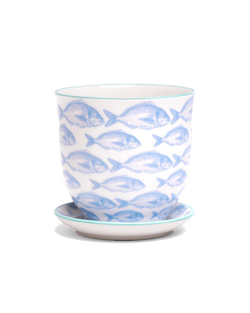 Liberte 5 Porcelain Pot And Saucer With Drainage - Chive UK Wholesale