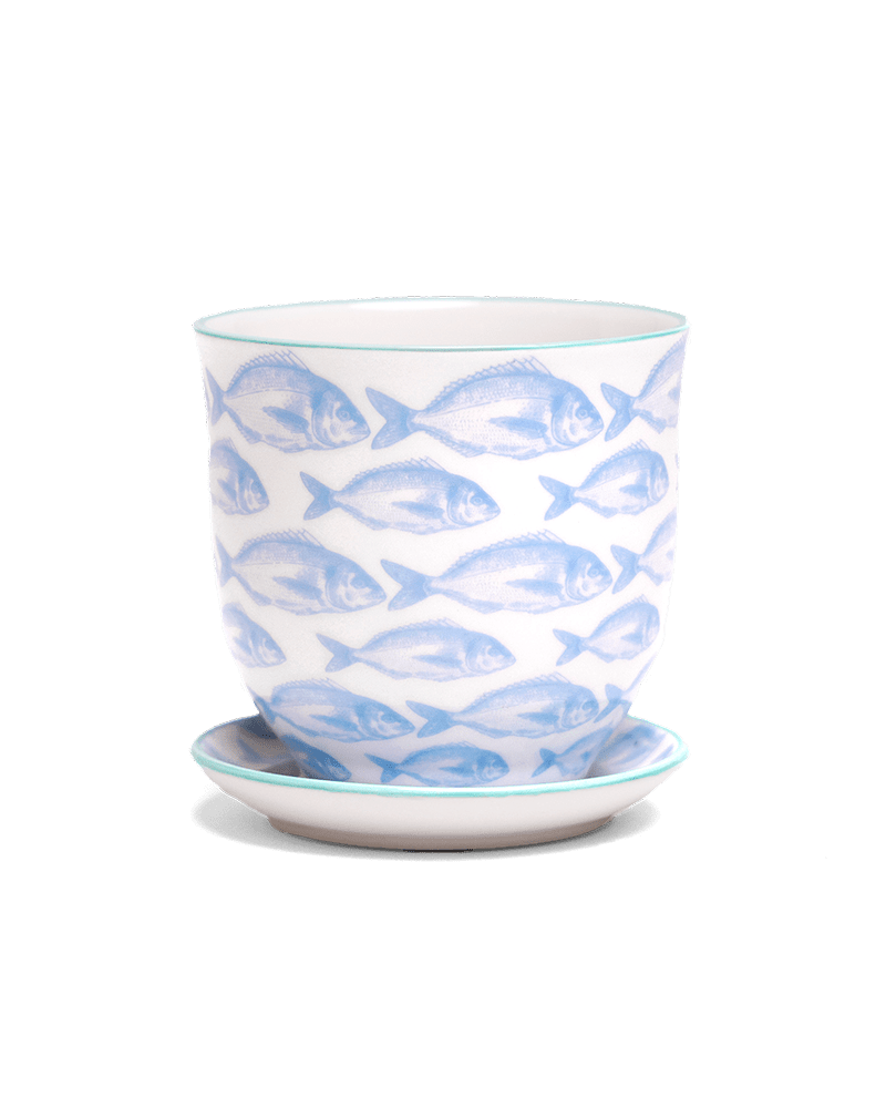 Liberte 5 Porcelain Pot And Saucer With Drainage - Chive UK Wholesale