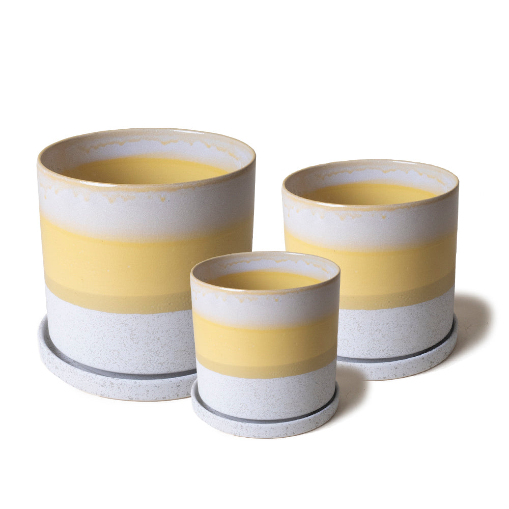 Minute Ceramic Pot And Saucer With Drainage Sets - Chive UK Wholesale