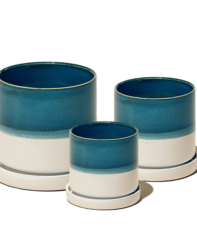 Minute Ceramic Pot And Saucer With Drainage Sets - Chive UK Wholesale