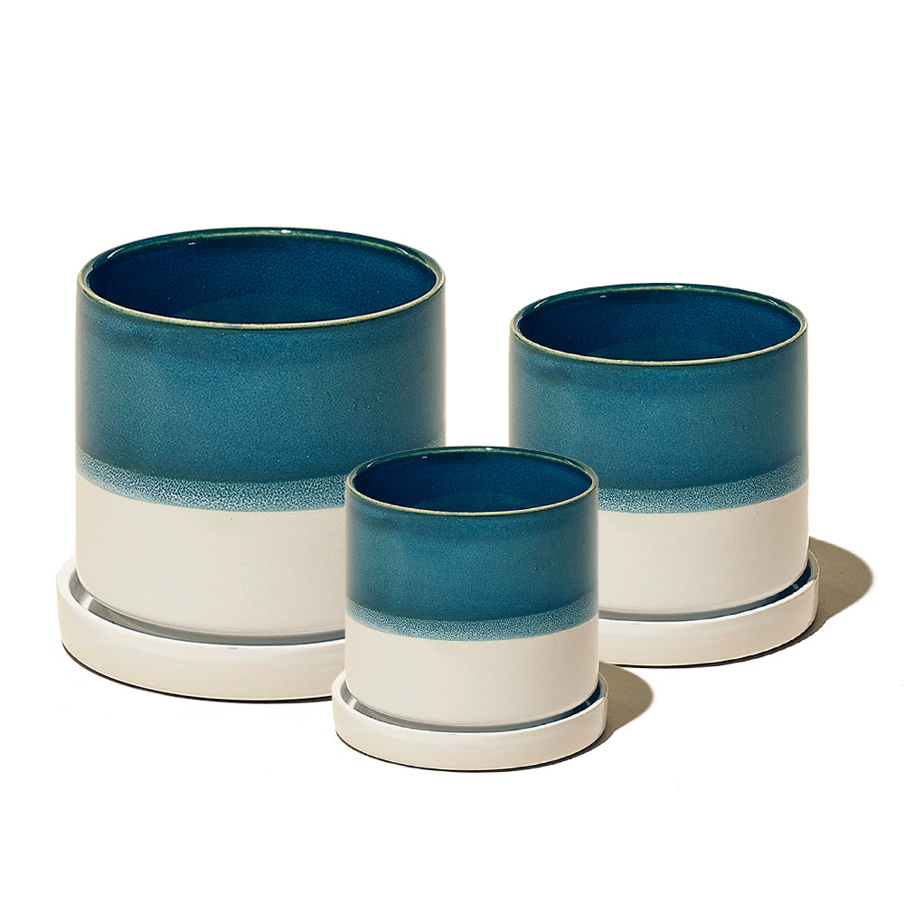 Minute Ceramic Pot And Saucer With Drainage Sets - Chive UK Wholesale