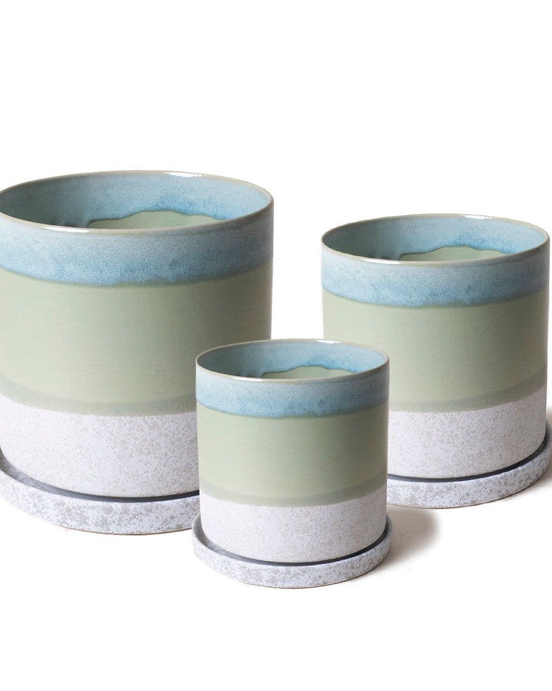Minute Ceramic Pot And Saucer With Drainage Sets - Chive UK Wholesale