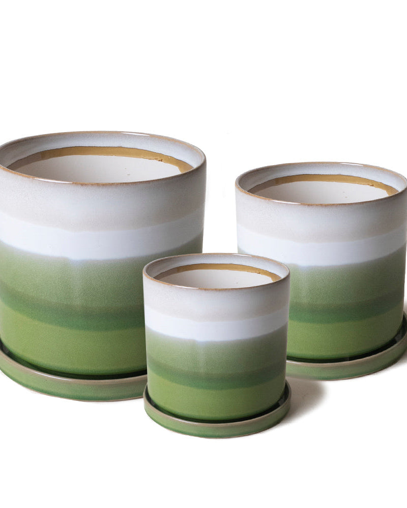 Minute Ceramic Pot And Saucer With Drainage Sets - Chive UK Wholesale