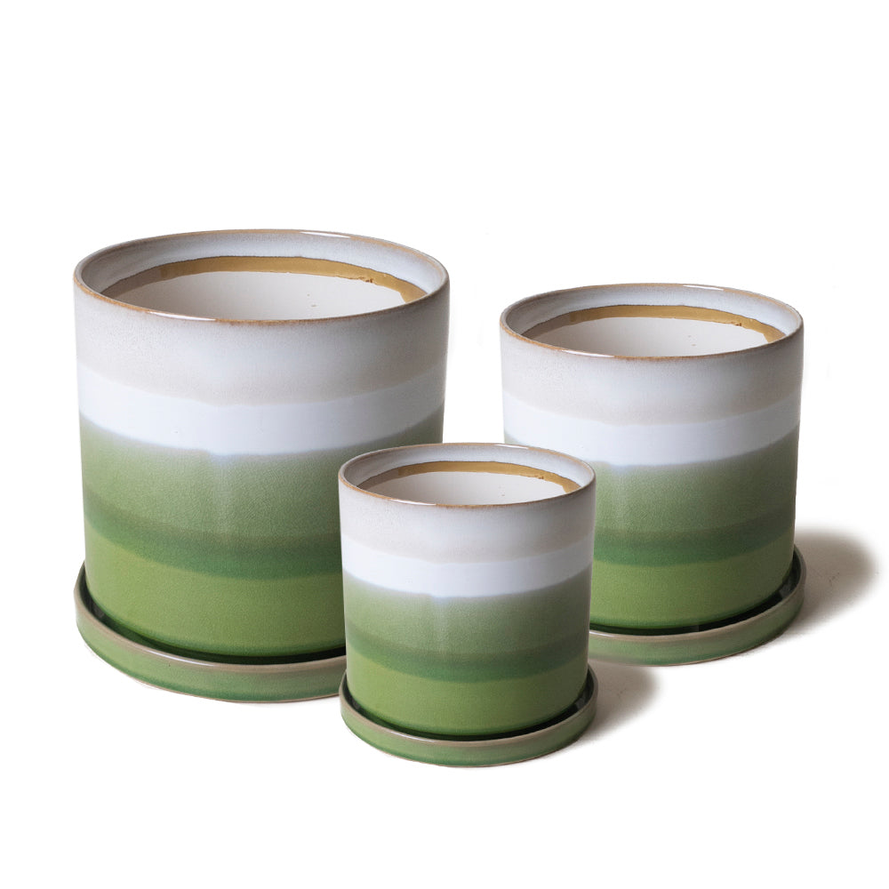Minute Ceramic Pot And Saucer With Drainage Sets - Chive UK Wholesale