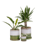Minute Ceramic Pot And Saucer Set With Drainage - Chive UK Wholesale