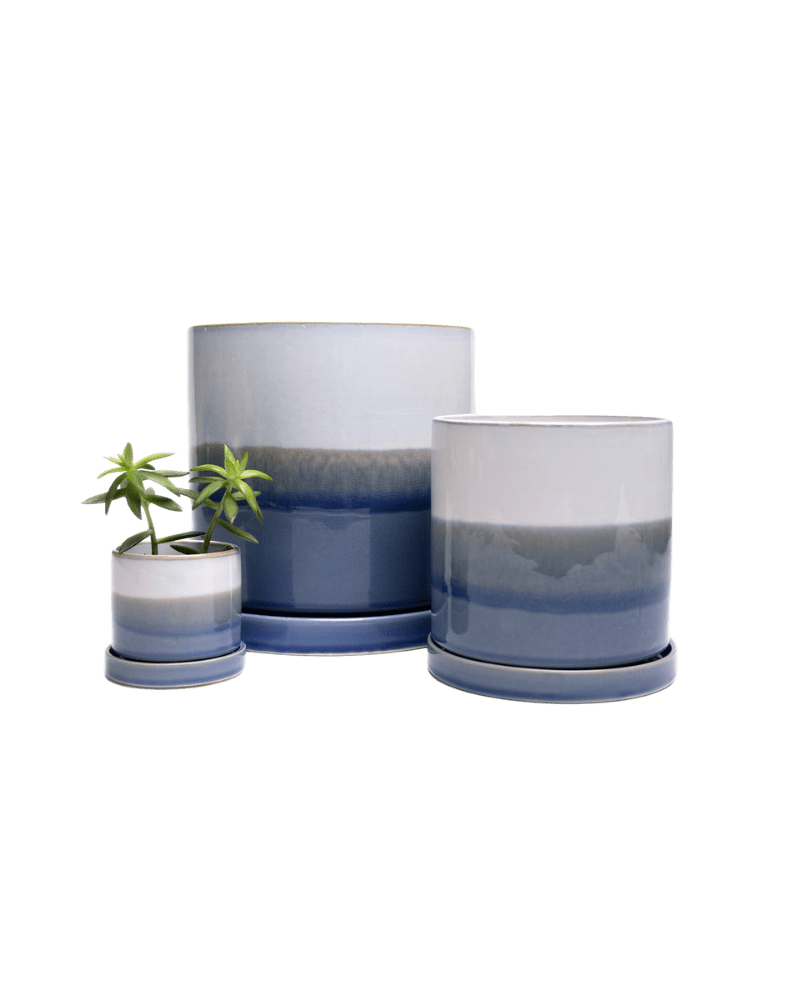 Minute Ceramic Pot And Saucer Set With Drainage - Chive UK Wholesale