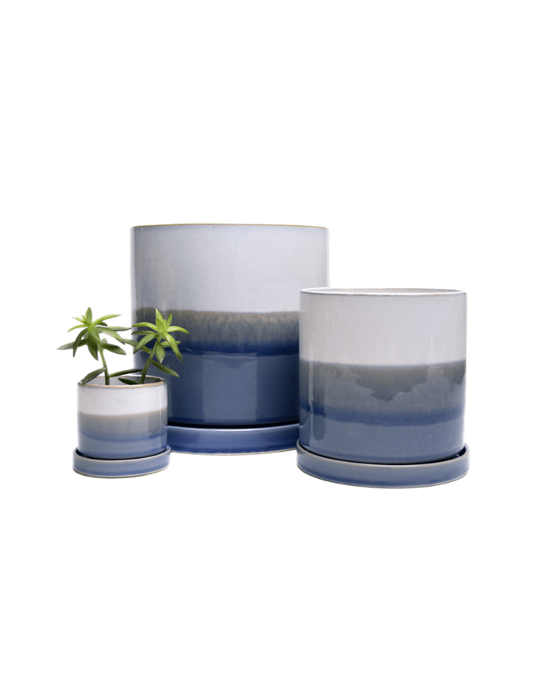 Minute Ceramic Pot And Saucer Set With Drainage - Chive UK Wholesale