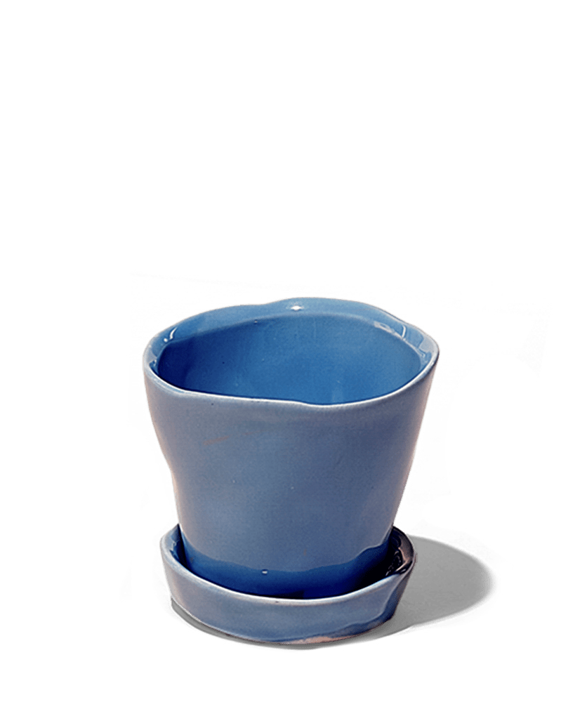 Tika Ceramic Pot & Saucer Set With Drainage - Chive UK Wholesale