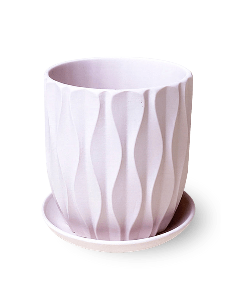 Virago 3.5" Porcelain Pot With Drainage Hole And Saucer - Chive UK Wholesale