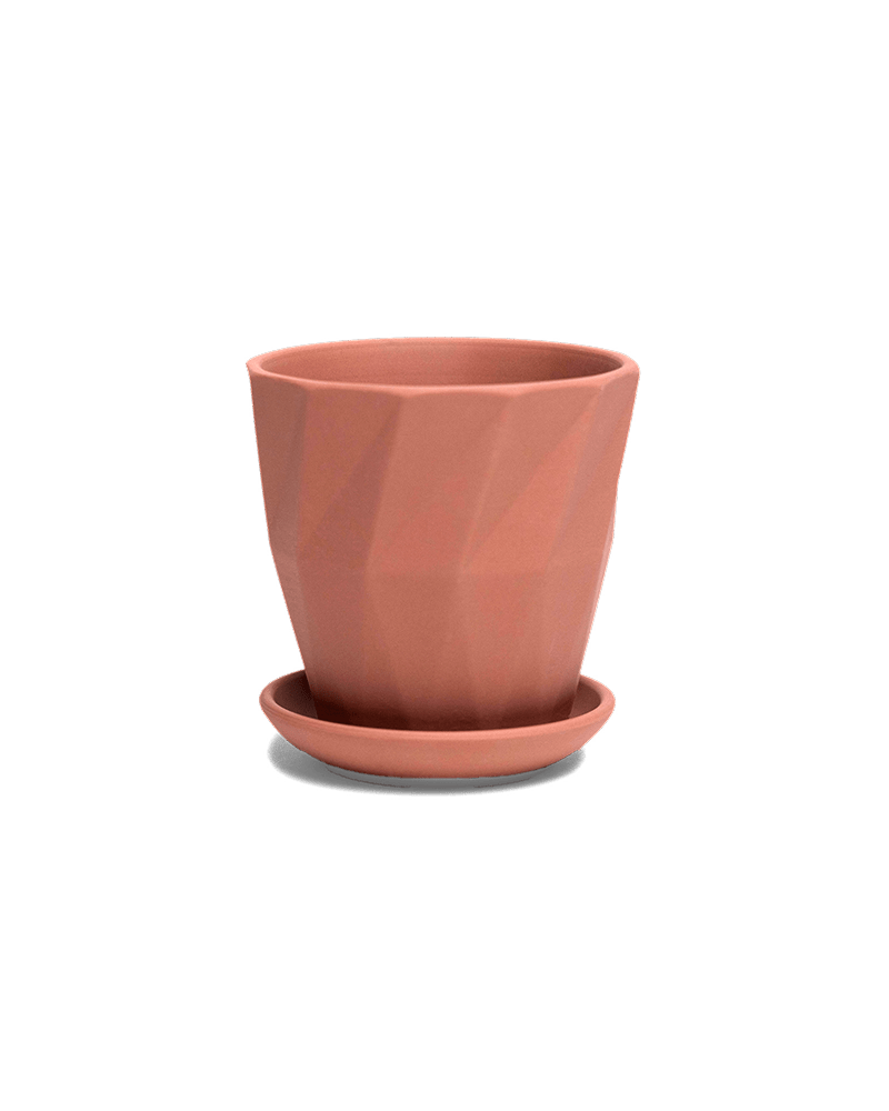 Virago 3.5" Porcelain Pot With Drainage Hole And Saucer - Chive UK Wholesale