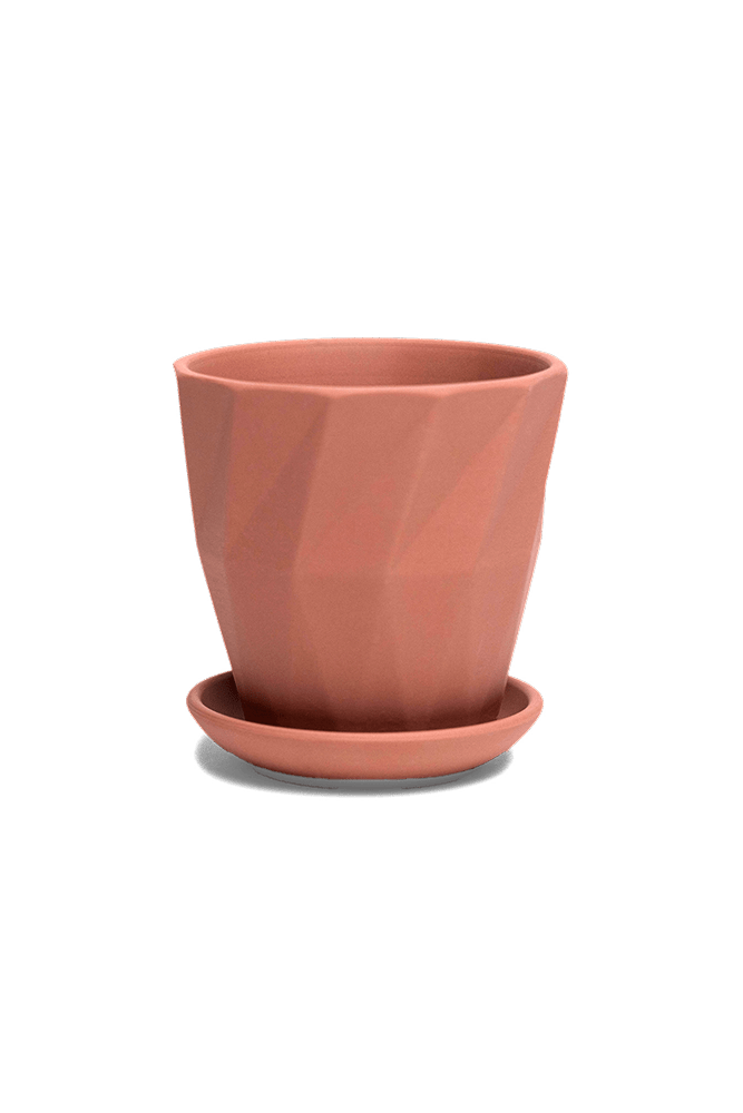 Virago 3.5" Porcelain Pot With Drainage Hole And Saucer - Chive UK Wholesale