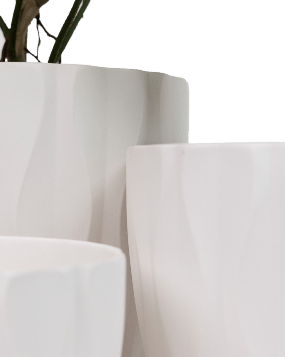Virago 5" Porcelain Pot With Drainage Hole And Saucer - Chive UK Wholesale