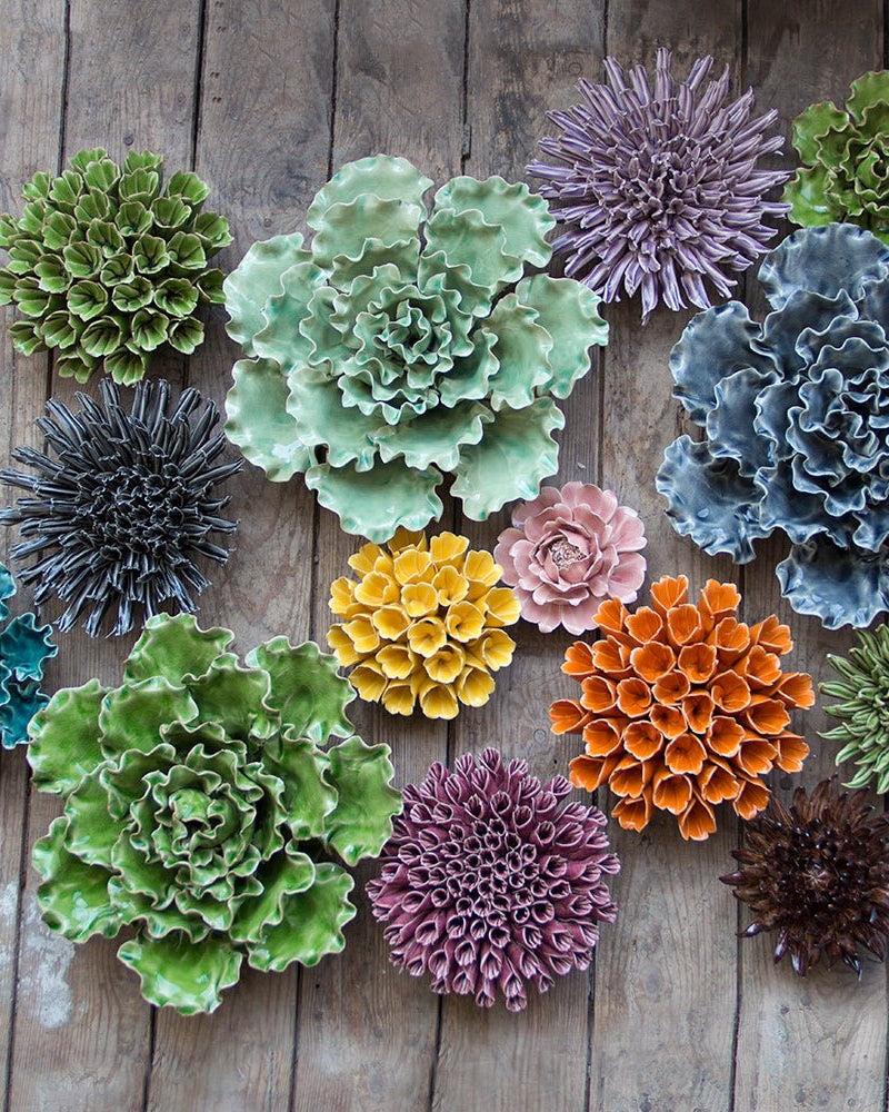 Ceramic Flower Collection 5 - 68pc Assortment - Chive UK Wholesale