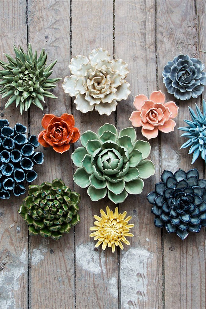 Ceramic Flower Collection 6 - 60pc Assortment - Chive UK Wholesale