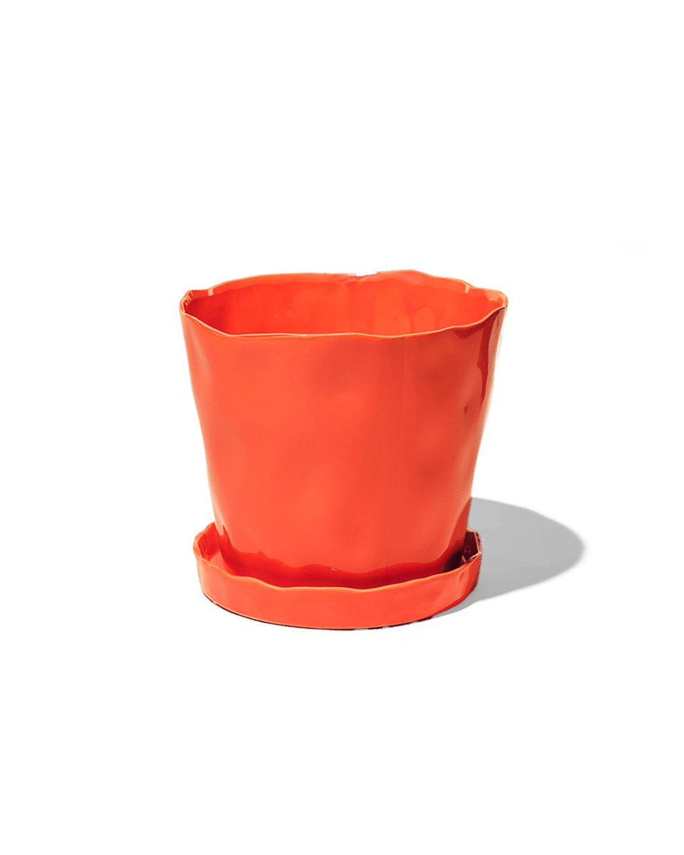 Tika Ceramic Pot & Saucer Set With Drainage - Chive UK Wholesale