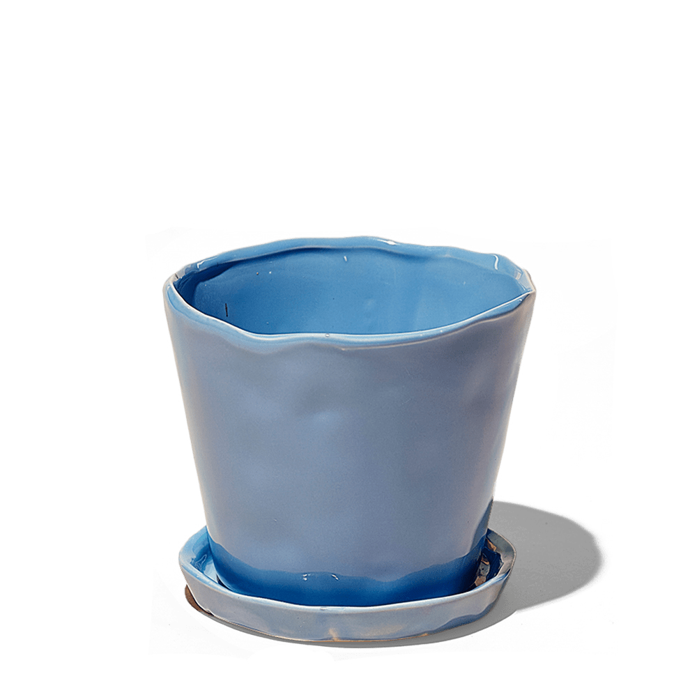 Tika Ceramic Pot & Saucer Set With Drainage - Chive UK Wholesale