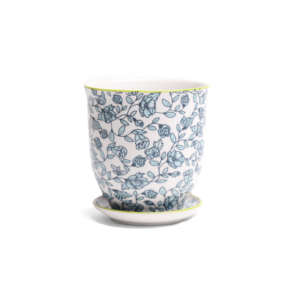 Liberte Porcelain Pot And Saucer Set With Drainage - Chive UK Wholesale