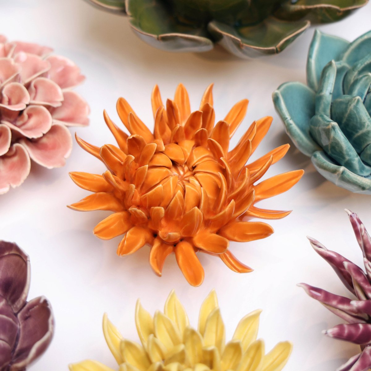 Ceramic Flower Mum Orange 11 - Chive UK Wholesale