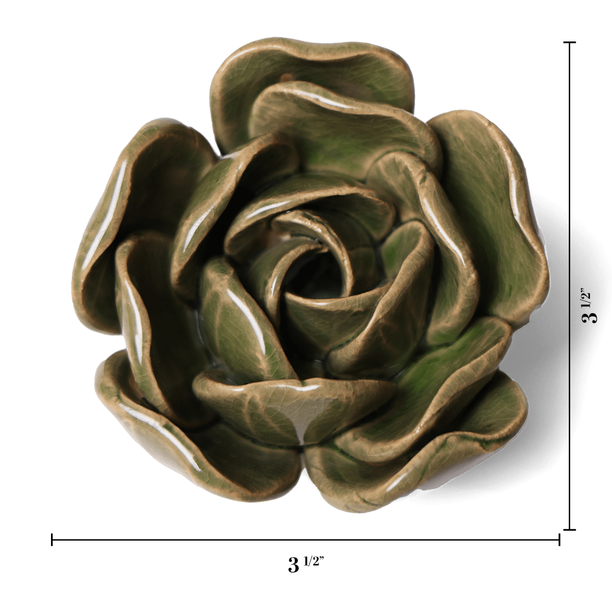 Ceramic Flower Tabletop Art Green Rose 4 - Chive UK Wholesale