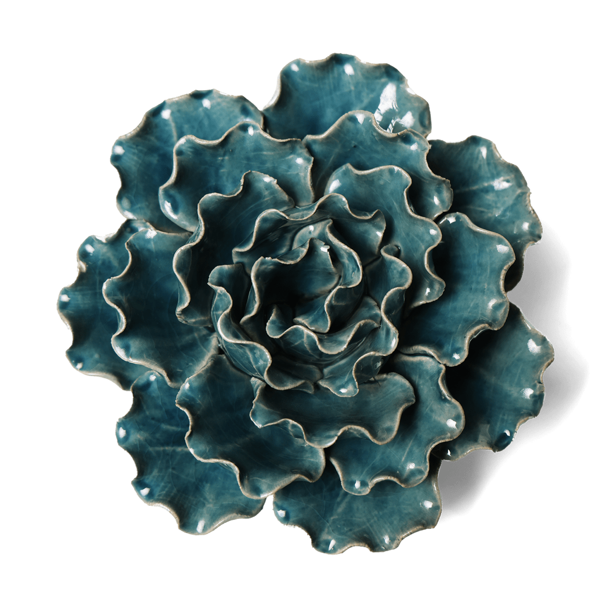 Ceramic Flower Lettuce Teal Large 5 - Chive UK Wholesale