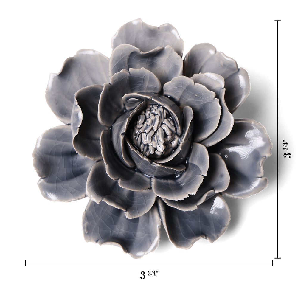 Ceramic Flower Rose Grey 6 - Chive UK Wholesale